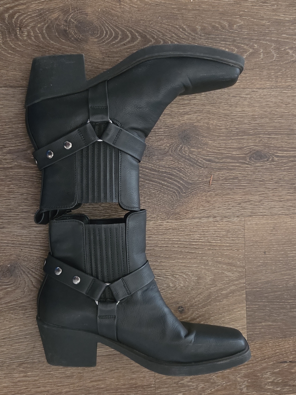 Sonoma Whiskey Black Women's Ankle Boots - Classic Harness Chelsea Style Sz 8